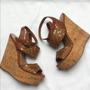 Brown platform sandals
